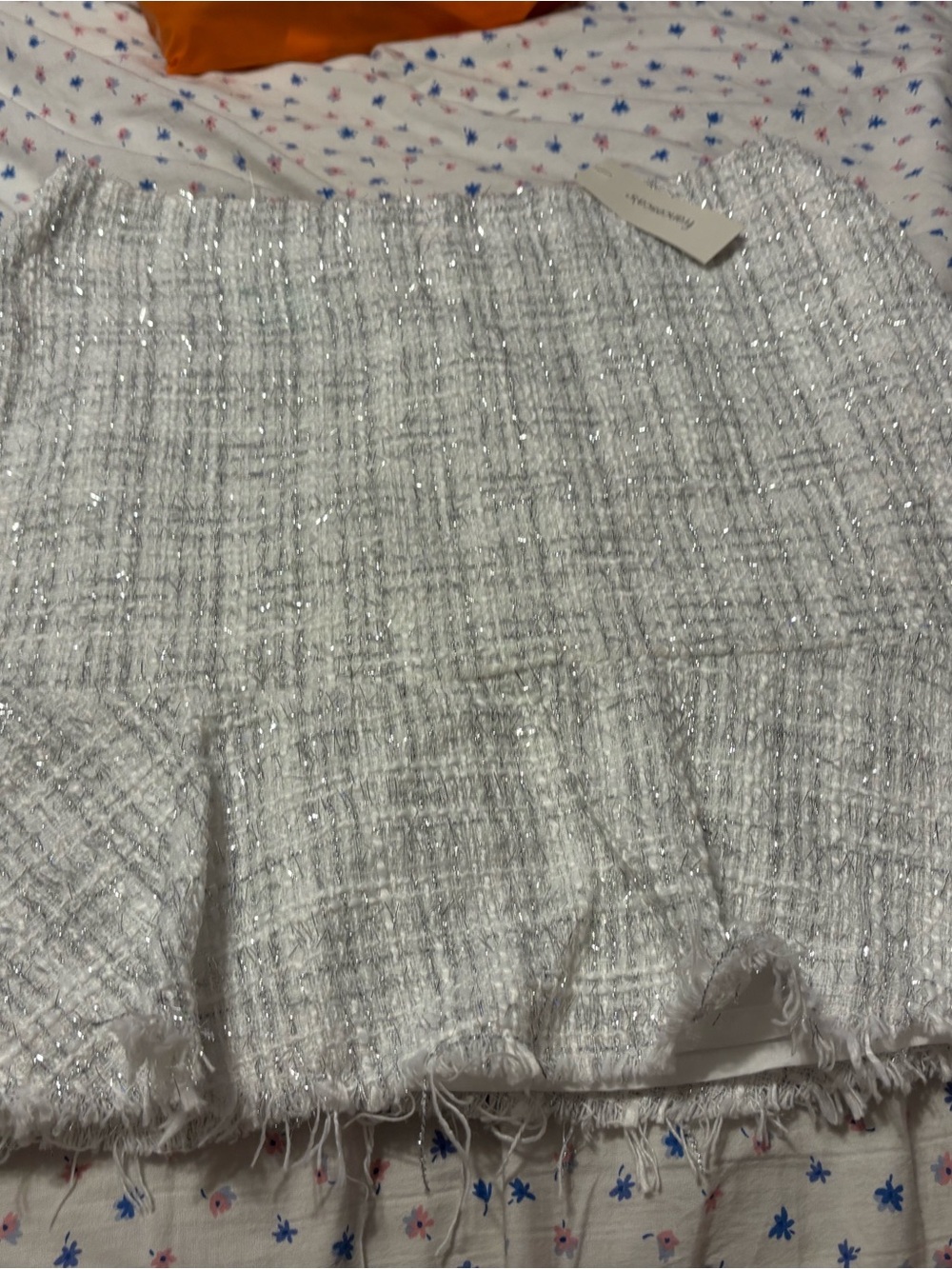 Francesca's White Tweed Sparkle Mini